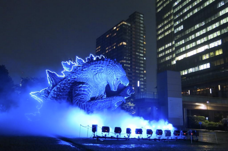 Illustration for article titled Tokyo's Giant Godzilla Statue Looks Amazing in the Rain